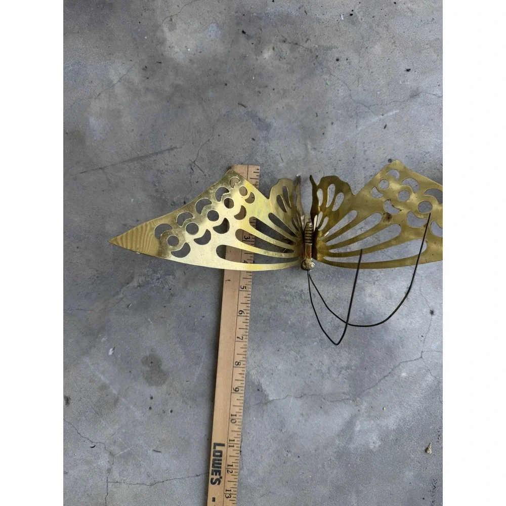 vintage 1970s brass butterfly wall Art  decor Set Of 2 Made In Korea